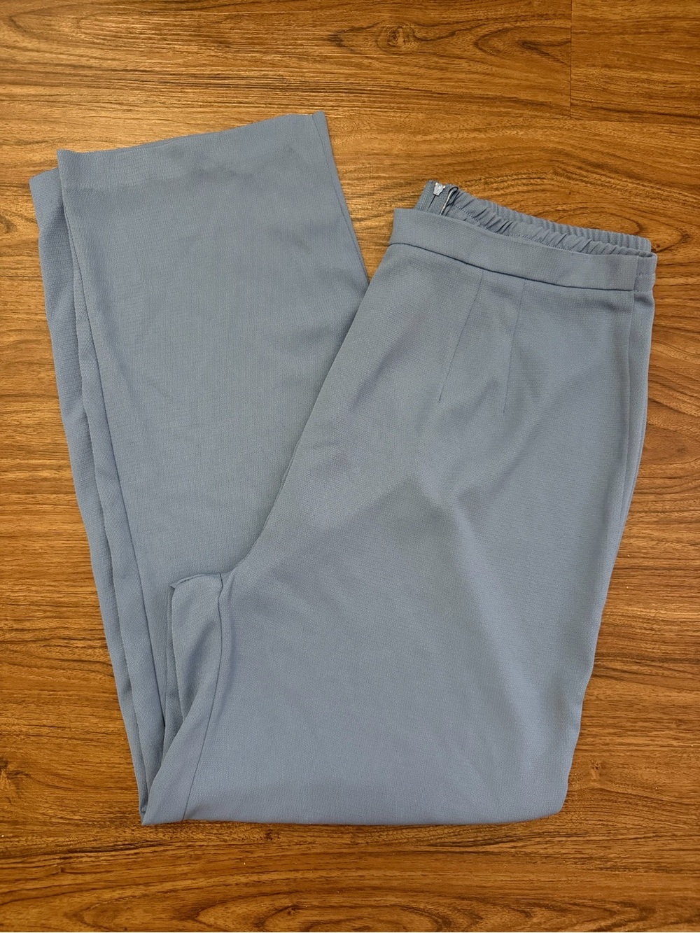 Courtenay Straight-Leg Pants in Light Blue